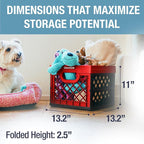 CleverMade Collapsible Milk Crate, Red, 1PK - 25L (6 Gal) Stackable Storage Bins, Holds 50lbs Per Bin - Clevercrates are Heavy Duty, Plastic Collapsible Storage Crate for Multi Purposes