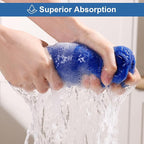 JOYMOOP Microfiber Cleaning Cloths 18 Packs, 11.8" x 11.8" Blue Reusable Kitchen Towels, Lint-Free Cleaning Rags, Super Absorbent Cleaning Cloths for Kitchen, Car, and Household Cleaning