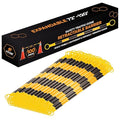 Retractable Barrier for Safety Traffic Cones - 2" OD - Large Yellow and Black Bar Barricade - for Road Construction, Parking, Warning, Temporary Security Divider (100, Yellow & Black, 72" x 120")