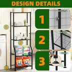 5-Tier Narrow Storage Shelves, 500LBS Total Capacity Metal Wire Rack with Leveling Feet, Rust-Resistant Organizer for Small Space, Kitchen, Bathroom, Garage, Pantry, Laundry Room, Black