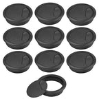 2-3/8" Spring Desk Grommet, JTemgle Plastic Cable Hole Cover Computer Table Cord Wire Organizer Caps Desktop Cord Management for Home Office TV Stands Tabletops - Black, 10 Pcs