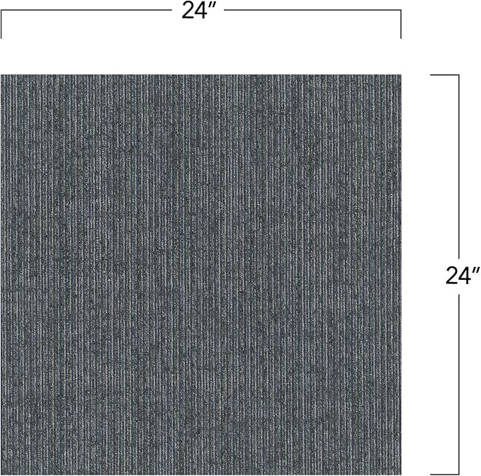 Mohawk Basics 24" x 24" Berber (Loop pile), 0.09" Pile Height, Carpet Tile, PET Fiber, Navy Color, (24 Tiles), (96 sqft/carton)