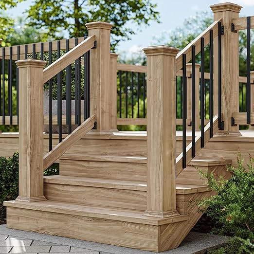 100 Pack 38" Aluminum Deck Balusters with End Caps&Screws-Upgraded Rectangle Metal Railing Spindles Kit for Decks,Porch,Staircase,Outdoor Balustrade