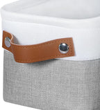 Kntiwiwo Small Fabric Storage Bins, 15x6x5 inch Narrow Storage Baskets 4-Pack Long Storage Basket for Organizing with Handles, Decorative Basket for Closets, Shelves, Toilet Paper, Grey