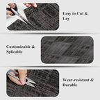 Carpet Tiles 20x 20 Inch, Floor Square Carpet Tiles, Indoor Outdoor Carpet Tile for Home Basement Commercial, Black & Grey-24 Tiles/64.5 Sq.Ft per Box
