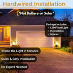 LED Outdoor Single Bullet Flood Light, 10W Hardwired Spotlight, Waterproof Security Light for Yard, Patio & Landscape, 3000K Warm White, 960 Lumens, Adjustable, Black Metal Exterior