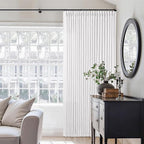Extra Wide Pinch Pleated Linen Curtains 84 Inches Long 70 Inch Width for Living Room Bedroom Light Filtering Semi Sheer Pleat Window Curtain Boho Pinch Pleated Drape with Hooks Rings 1 Panel 70x84