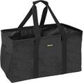 BALEINE Extra Large Utility Tote Bag with Wire Frame for Storage (Black, 22''x12''x10'')