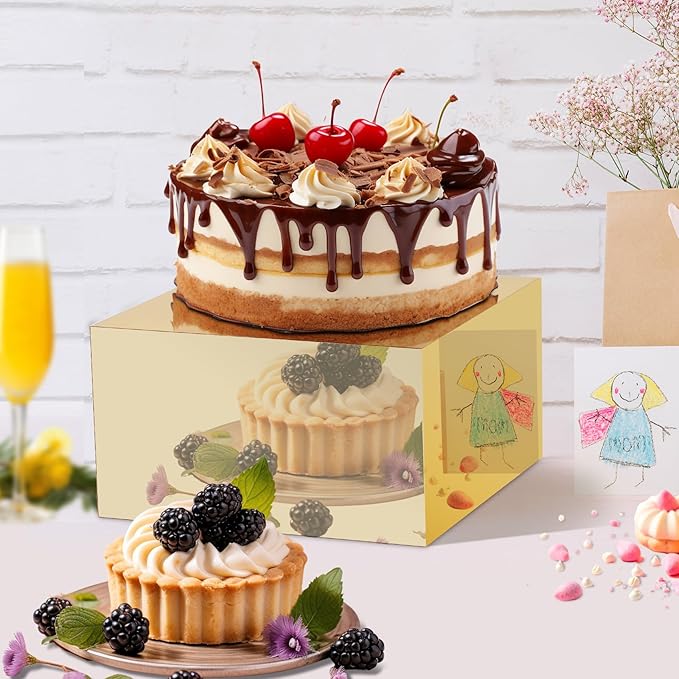 Acrylic Display Risers - Gold Buffet Risers, Set of 5