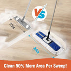 24" Heavy-Duty Commercial Dust Mop for Hardwood Floors & Large Areas - with 2 Microfiber Pads, Reinforced Telescoping Handle for Stable Cleaning in Homes, Garages & Commercial Spaces