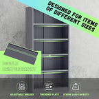 INTEGREAT Metal Storage Cabinet,71" Grey White Office Metal Cabinet with Locking Doors and Adjustable Shelves,Steel Locking Cabinets for Office,Home,Garage,Gym,School