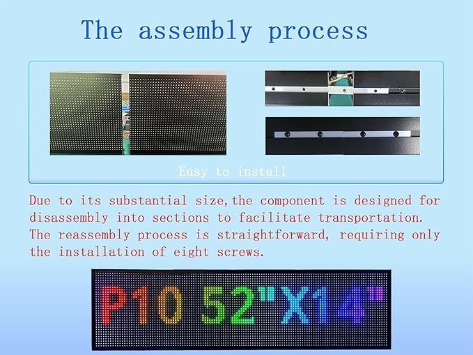 P10(52" * 14") Scrolling Programmable Led Sign Custom Outdoor Digital For Business Display Screen Matrix Panel Electronic Message Board Neon Full Color Advertising Light Wifi Control