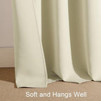 PONY DANCE Beige Blackout Curtains 80 inches Long 2 Panels Set for Bedroom, Thermal Insulating Privacy Curtains & Drapes for Doorway Temporary Door Alternative Accordion Door, W 42 x L 80