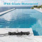 IPX6 Outdoor Power Strip Weatherproof,6 Outlet Metal Surge Protector Wall Mountable for Camping,Garden & Home,Heavy Duty 6FT ETL Certified Waterproof Extension Cord
