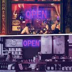 LED Open Sign for Business, 40"x14" Dimmable Brightness Large Electric Light Up Sign, Hanging Installation for Store Restaurant Office Bar Hotel Salon (Red and Blue)