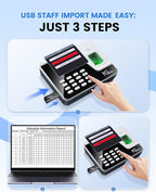 NGTeco Standalone Time Clock, Fingerprint & PIN Time Clocks for Employees Small Business Without WiFi & Software, Clock in and Out Machine for Employees, No Monthly Fee