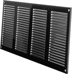 Repa Market 2-Pack Air Vent Cover 16x8 Inch (Outer Dimensions) Black Galvanized Steel Louvered Grill Cover with Mesh Screen/Wall or Ceiling Vent/HVAC Register for Indoor and Outdoor Ventilation