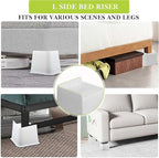 Bed Risers 1 inch, 2 inch, 3 inch, 4 inch, 6 inch, 8 inch Heavy Duty, Oversized Furniture Riser for Couch Sofa Table Chair Leg Frame Dorm, Support up to 6000 Lbs (White 8 Pack, 6 inch)