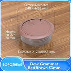 Desk Grommet 2-1/16" (53 mm), Desk Cord Hole Cover, Cable Grommet ABS Plastic, Desk Hole Grommet for Office and Home Table Cable, Detachable Adjustable Cable Cord Organizer (Reddish Brown 4 Pcs)