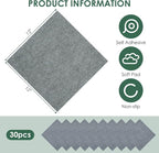 30 Pack Carpet Tile - 12” X 12” Self Adhesive Carpet Floor Tiles Anti-Slip Squares Peel and Stick Floor Tile DIY Installation for Bedroom (Light Gray)