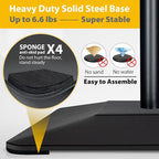 11"x17" Pedestal Poster Sign Holder Stand with Heavy Duty Solid Steel Base, Adjustable Floor Standing Sign Holder for Vertical and Horizontal View Sign Super Stable Displayed Stands, Black