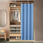 ChrisDowa Blackout Door Curtains for Doorway Privacy, Grommet Closet Curtains for Bedroom Closet Door, Thermal Insulated Temporary Doorway Cover Room Divider Drapes (1 Panel, Sky Blue, 42 x 80 Inch)