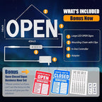 Open Sign for Business, 40"x14" Dimmable Large LED Open Signs with Hanging Installation for Bar Pubs Store Restaurant Office Hotel Salon Red & Blue