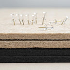 Large Bulletin Board - 60 x 36 Inches, Decorative Felt Pin Board for Wall - 5' x 3' Foldable Photo Display Board with Self-Adhesive Tape, Includes 20 Push Pins - Black