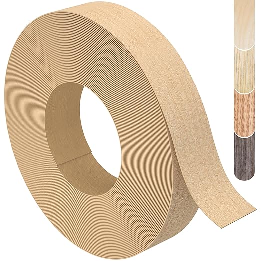 Maple Edge Banding, 5/8 inch x 50ft roll of Veneer Edge Banding, Pre-glued Flexible Real Wood Tape Banding for Cabinet Repair Furniture Restoration