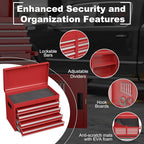 5-Drawer Tool Chest, Rolling Tool Storage Cabinet with Detachable Top Tool Box, Enhanced Packaging, Metal Tool Cart for Garage Workshop, Red