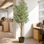Tall Fake Olives Trees Large Artificial Olive Tree Indoor Outdoor Realistic Floor Plant Faux Flowers Plants for House Home Living Room Bedroom Office Front Porch Modern Farmhouse Boho Decor