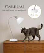 HarvestLand Halo Silver White Adjustable Desk Lamp – Reading Lamp, Pharmacy Style Metal Desk Lamp, Industrial Table Lamp with Solid Base for Bedside Table, Task Lamp Home Office, Christmas Gifts