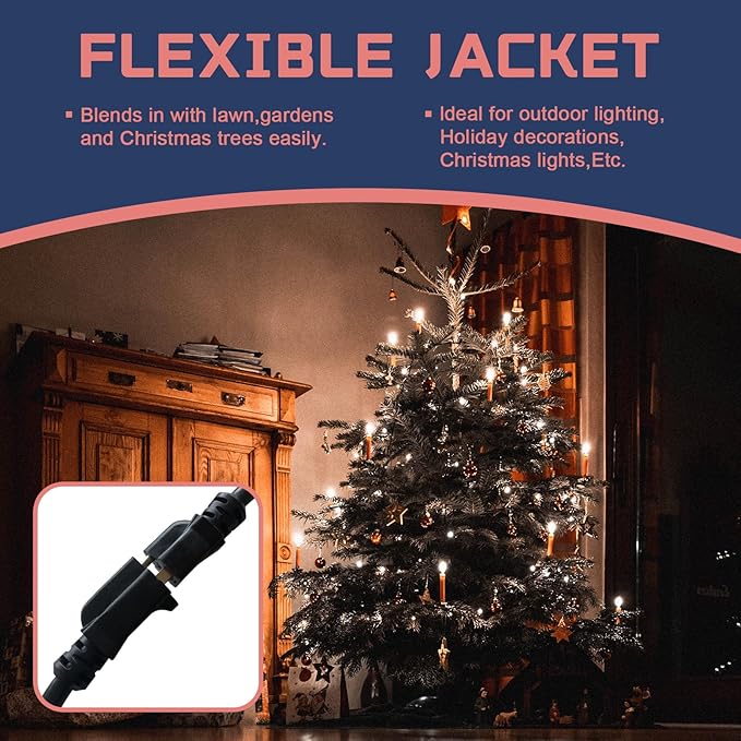 10 Ft Outdoor Extension Cord - 12/3 SJTW Heavy Duty Black Extension Cable with 3 Prong Grounded Plug - Power Cord for Lawn, Garden, Appliances