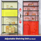 Storage Shelves Adjustable Metal Shelving Unit 5 Tier Wire Shelving,1010LBS Pantry Shelves Sturdy Steel Wire Shelf for Laundry Bathroom Kitchen Pantry, 13.6" D x 21.5" W x 59.4" H, 2PCS