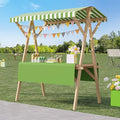 Outdoor Vendor Cart, Portable Cart with Canopy, Movable Stall Display Stand, Foldable Vending Stand Kiosk Display Trolley with Canopy, for Market, Street Food, Events(Green 2,150cm/59in)