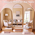 Full Length Mirror, 76" x 34" Arched Full Body Mirror Large Standing Floor Mirrors, Mirrors for Bedroom, Bathroom, Living Room Standing or Wall Leaning, Gold