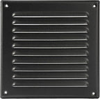 Vent Systems 6 x 6 Inch (Inner) Black Vent Cover - Square Metal HVAC Return Air Grille with Mesh Screen - Register Wall Vent Duct Grill - Outdoor, Indoor, Crawlspace - Exhaust Ventilation Grill