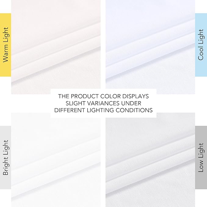 NICETOWN White Linen Curtains 84 inches Long, Back Tab/Rod Pocket with Pleat Tape Privacy Added with Light Filtering Semi Sheer Window Treatments for Living Room, W52 x L84, 2 Panels