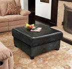 GLAXYFUR Folding Storage Bench, Cube PU Leather Footstool with Legs, Coffee Table, Ottoman with Storage for Living Room, 23.6 x 23.6 x15 Inches, Black