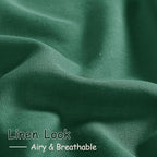 Dark Green Linen Curtains 108 Inches Long for Living Room 2 Panels Set Extra Long Back Tab Curtain Sheer Light Filtering Emerald Green Drapes Floor to Ceiling Curtains for Large Windows 52x108