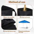 12 Pack Canopy Weight SandBags, 264 LBS Black Extra Large Heavy Duty Canopy Weights Sand Bags for Canopy Outdoor Advertising Sunshade Fixed Windproof Pop up Canopy Tent, Without Sand. ﻿