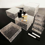 8PCS Buffet Risers Display Stands with 8PCS Mini Signs,Acrylic Cube Display Risers with Hollow Bottom, 2Sets (6, 6.5, 7, 8)" (Transparent, 2 Sets ( 6'',6.5'',7'',8'' ))