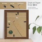 VCK 8x10 Picture Frame 5 Pack - Brown, High-End Wood Poster Frames with Tempered Glass, Display 5x7 Photo with Mat or 8x10 without Mat, Art Gallery-Quality, Wall Hanging/Tabletop, Brown