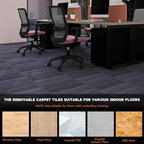 16-Pack 20"x20" Carpet Tiles, Non-Adhesive Soft Padded Floor Squares with Seamless Look for Home, Office, Indoor & Outdoor Use (43 Sq Ft) (K3)