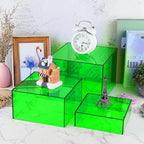 Green Buffet Risers 3 Pcs Acrylic Boxes Display Risers for Buffet Table Parties Weddings Catering & Collectibles (6''x7''x8'')