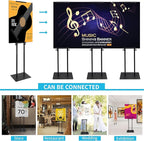 Poster Stand Heavy Duty - 4 Pack Double Sided Poster Board Stand with Base Adjustable Poster Stands for Display Banner Foam Free Standing Pedestal Sign Holder Floor Stand Outdoor Black