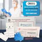First Response Spill Kit - Be OSHA Compliant | Bloodborne Pathogen & Vomit Cleanup Kit: Comprehensive Spill Response for Bodily Fluids, Ideal for Schools, Restaurants, clinics (3 Pack)