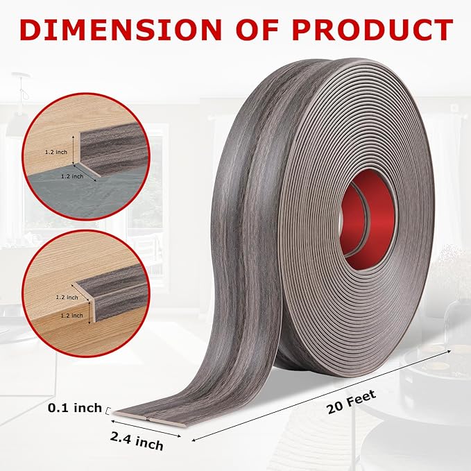 Flexible Wall Corner Protector Moulding Trim Peel and Stick Wall Corner Guards Edge Protector Self Adhesive Molding Trim Strip for Edge Ceiling (Brown Walnut Wood Grain, 2.4 in x 20 Ft)
