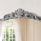 Micasso Vintage Traditional Silver Mirror: French Baroque Antique Mirror - Ornate Decorative Arched Mirrors for Wall/Bathroom/Entryway/Fireplace/Hallway - Home Decor for Living Room