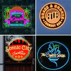 Custom Neon Sign with UV Print - Personalized LED Logo/Name Neon Light Wall Art for Home & Business, Salon, Studio Wall Decor (Image LoGo Custom)
